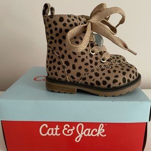 Cat & Jack Giovanna Boots, Size 5 Toddler, Leopard Print, NWT